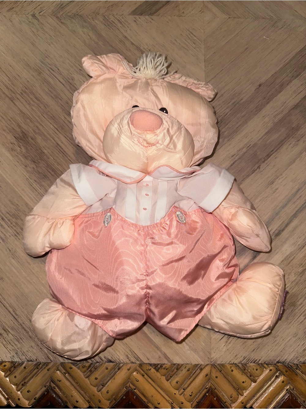 1986 Fisher Price PUFFALUMP Stuffed TEDDY Bear Nylon Plush
